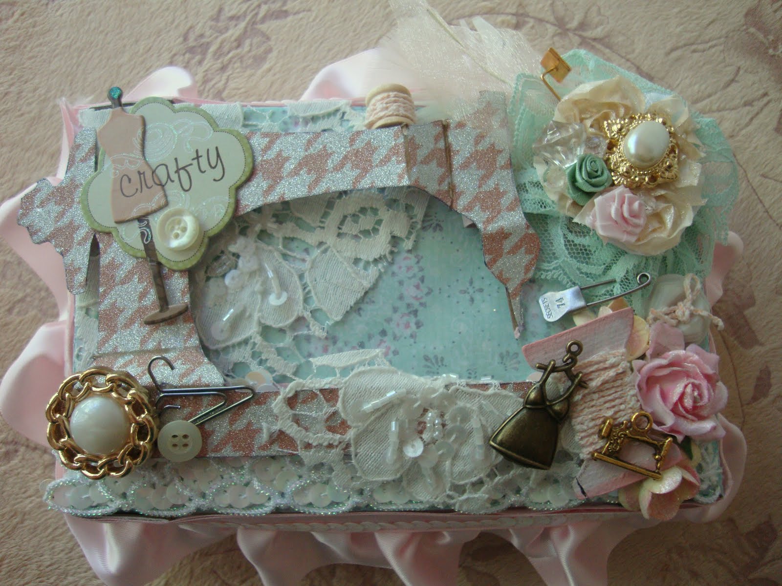 ShabbyChicJCouture Vintage Sewing Machine Box for Ooh la la Design