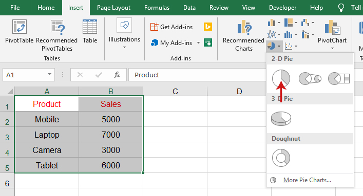الرسم البياني في برنامج Excel