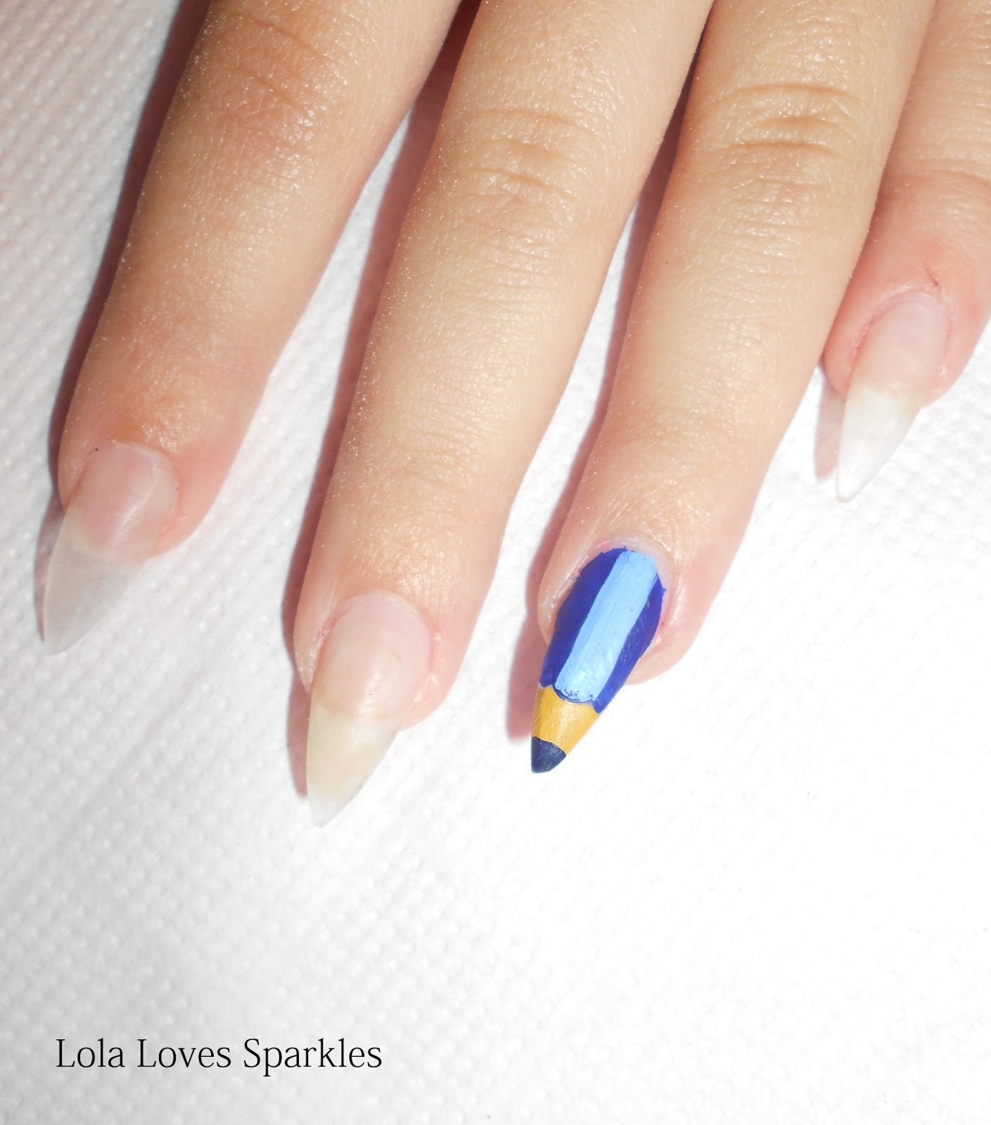 Lola Loves Sparkles Cute Coloured Pencils Nail Design [StepbyStep