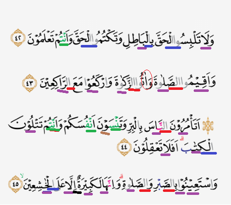 Tajwid Surat Al Baqoroh Ayat 36 45 Masrozak Dot Com