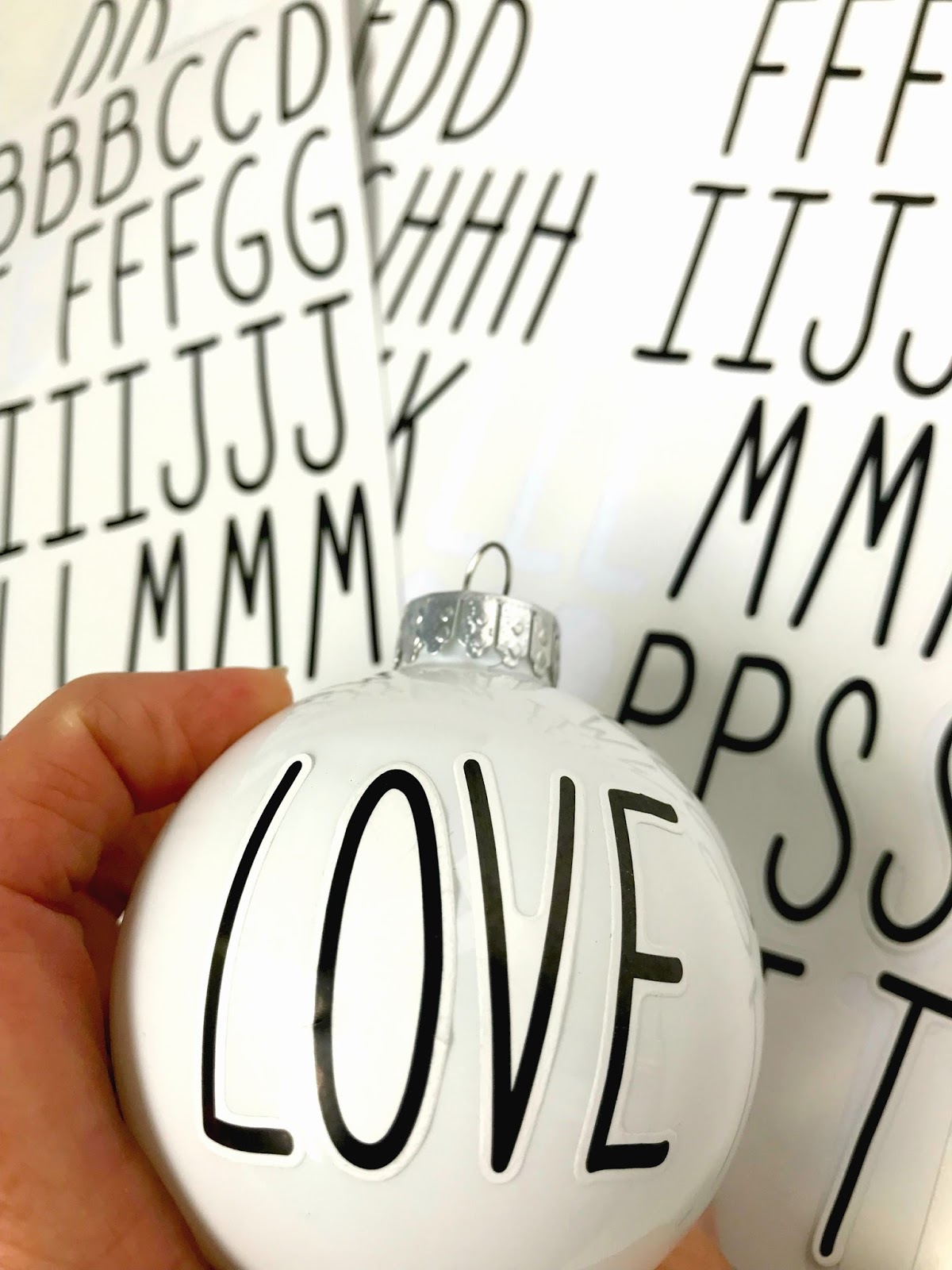 michelle paige blogs Easy Lettered Christmas Ornaments with Stickers