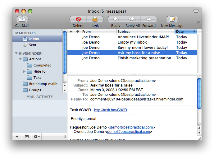 Messages inbox. Appender. Balsa (email client). Pine email client.
