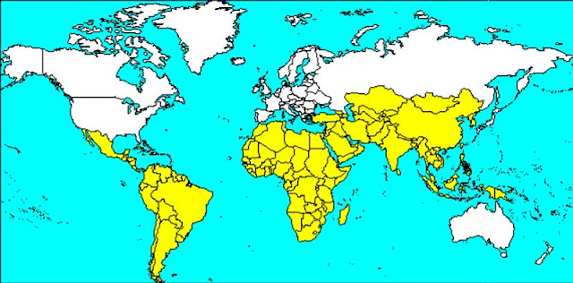Peta Dunia Negara Maju dan Negara Berkembang