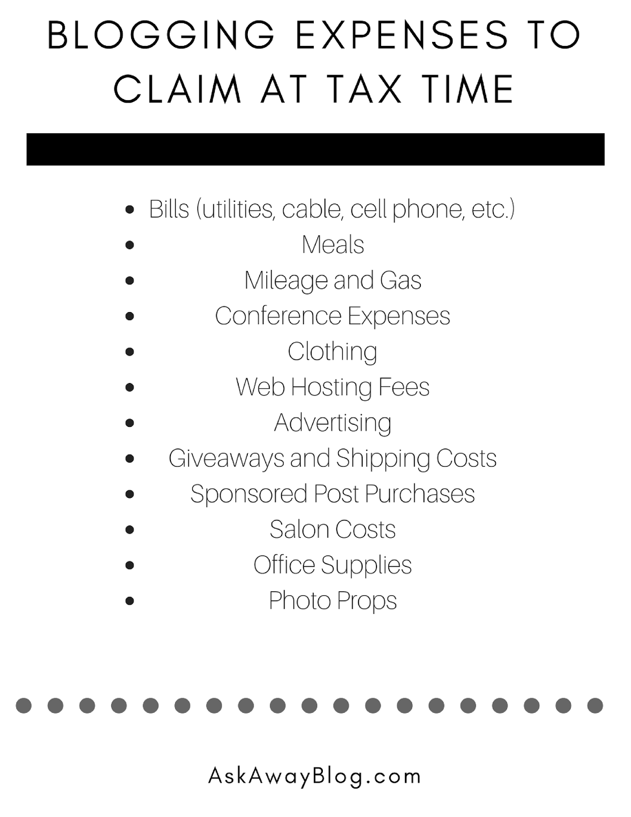 tax expenses list