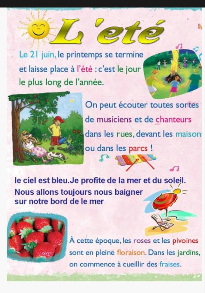 درس الفصول الاربعة مع بطاقات تعليمية رائعة مادة اللغة الفرنسية