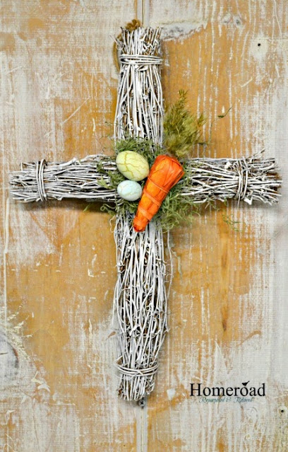 Grapevine Easter Cross Wreath