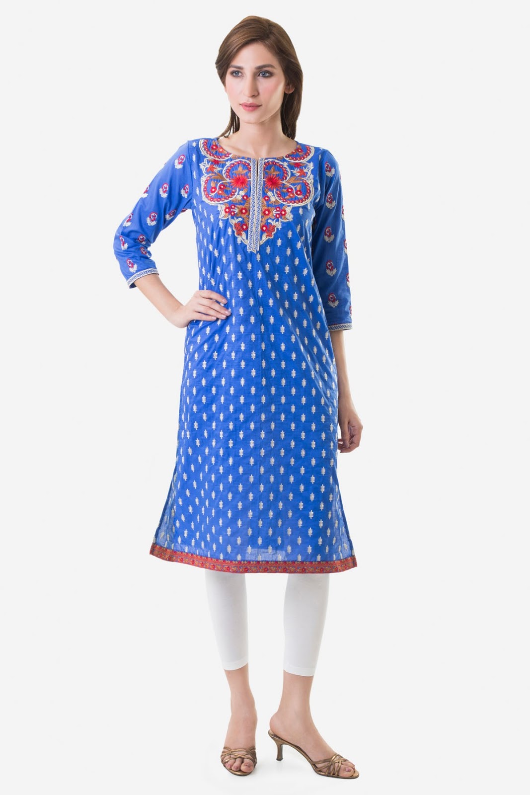 Khaadi Eastern Pret Collection 2015 Embroidered Kurta WKE15029BLUE