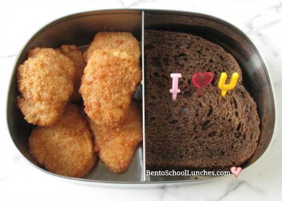 Valentine's Day I Love You nuggets lunch