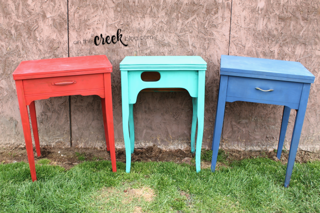 chalk painted sewing tables