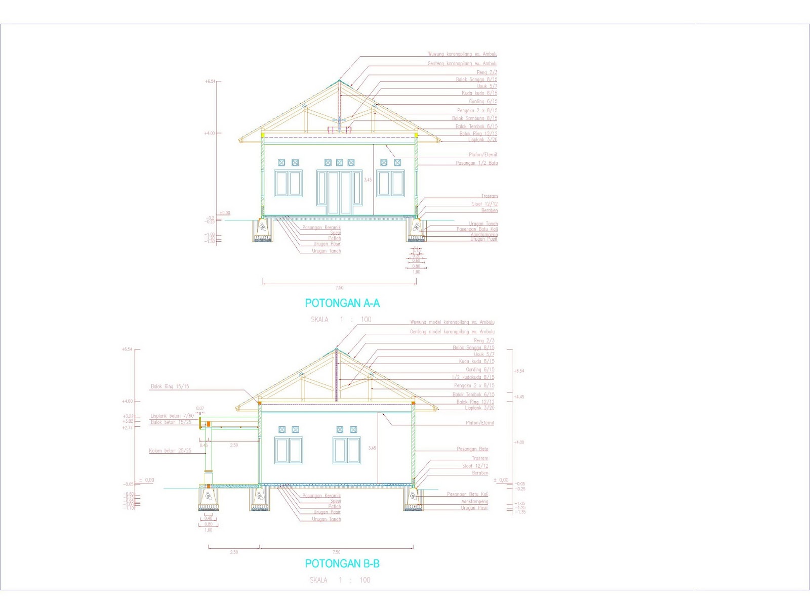 Architek Community SMKN 1 SITUBONDO: Contoh Gambar Kerja Bangunan