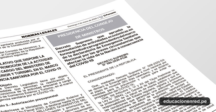 YA ES OFICIAL: Lista de Actividades que inician en Mayo incluidas en la Fase 1 (D. S. N° 080-2020-PCM) YA ES OFICIAL: Lista de Actividades que inician en Mayo incluidas en la Fase 1 (D. S. N° 080-2020-PCM)