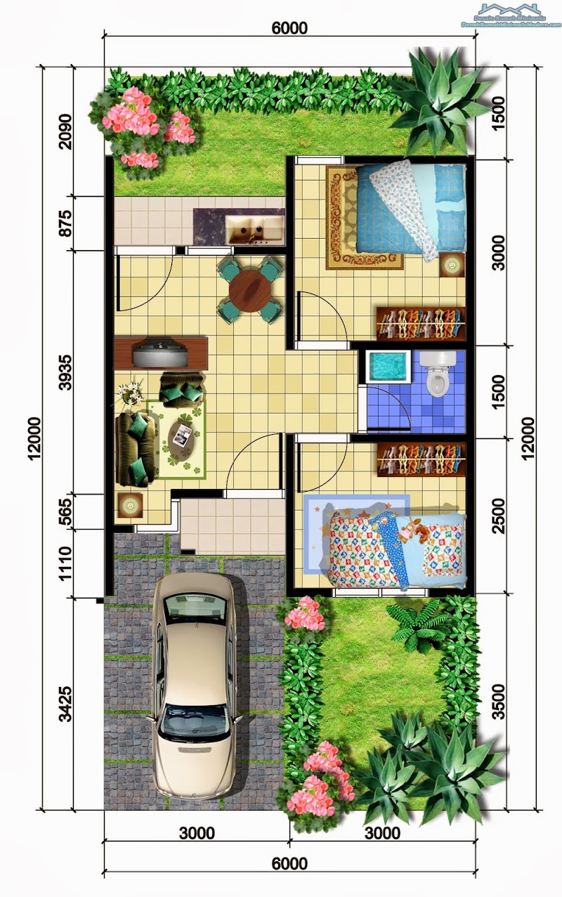 43+ Gambar Denah Rumah Minimalis Sederhana 1 Lantai 3 Kamar Tidur, Paling Top!