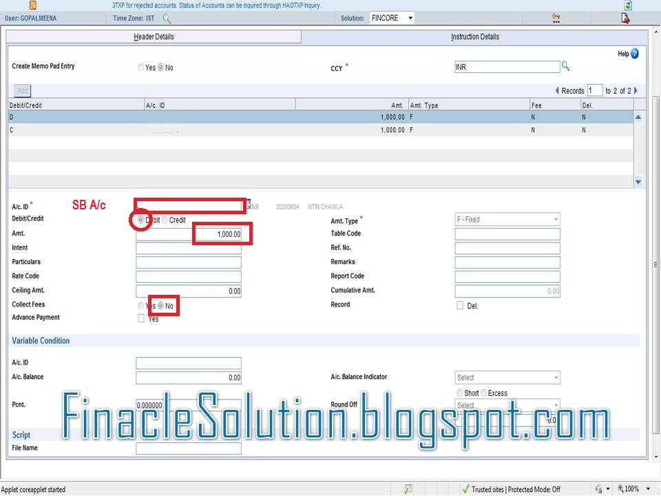 Standing Instruction (Automatic) From SB to SSA