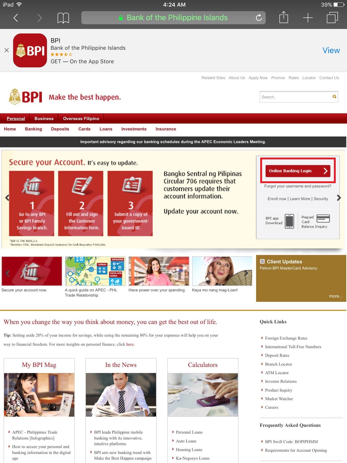 Bpi express online forex