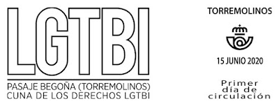 Filatelia - Día Internacional del Orgullo LGTBI -  Pasaje Begoña. Torremolinos 2020 - SelloFilatelia - Día Internacional del Orgullo LGTBI - Pasaje Begoña. Torremolinos 2020 - Matasellos Primer día