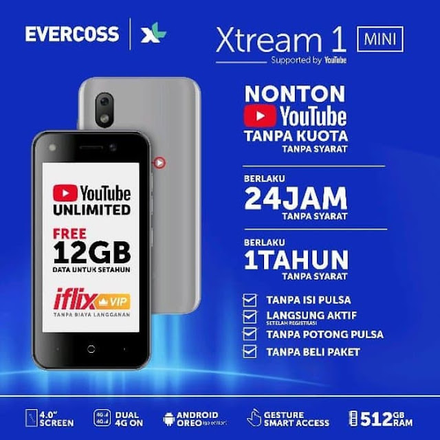 Evercoss Xtream 1 Mini M40A Spesifikasi dan harga evercoss Xtream 1 mini M40A