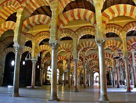 interior of the great mosque of cordoba