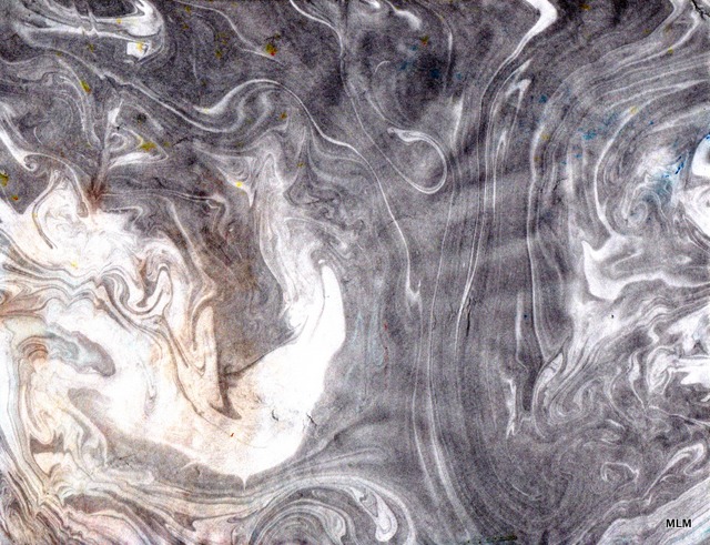 Sweet Leaf Notebook Suminagashi Marbling With India Ink And Water
