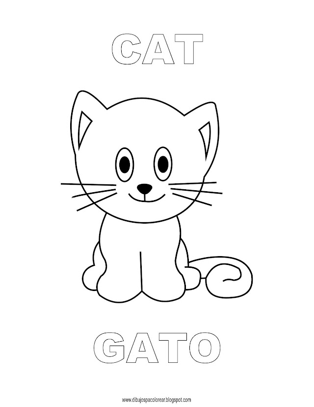 Dibujos Inglés - Español con G: Gato - Cat