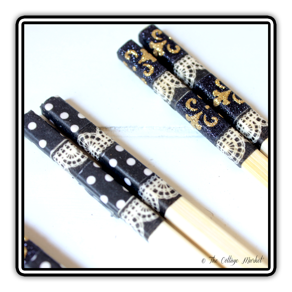 Washi Chopsticks DIY Tutorial The Cottage Market