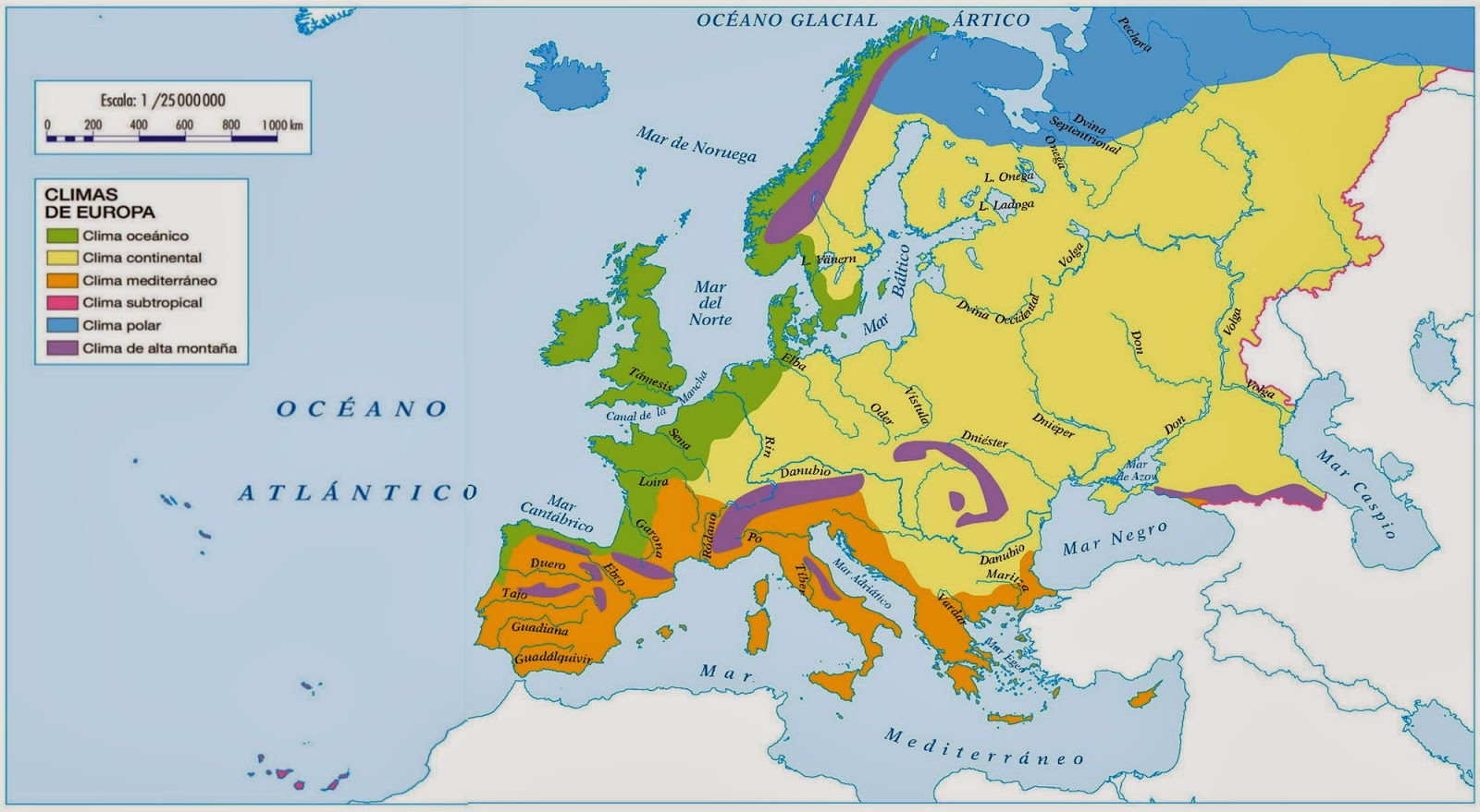 Resultado de imagen de mapa climático de europa