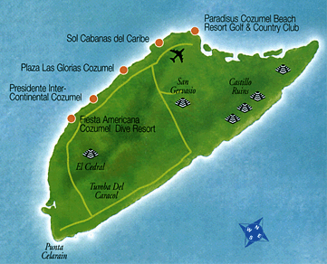 Map of Cozumel City Area