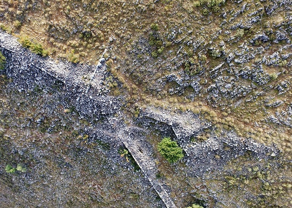 Des restes de la cité visibles depuis les airs. University of Gothenburg
