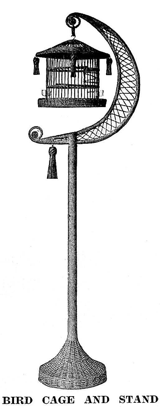 1916 bird cage a 1916 bird cage and stand, a photograph