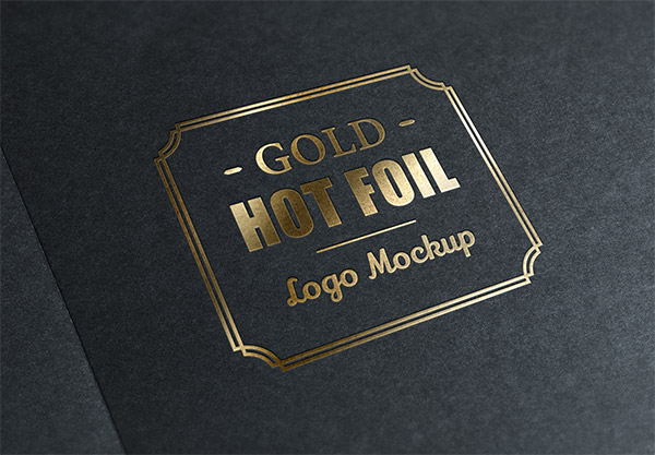 Download Logo Mockup PSD Terbaru Gratis - Gold Stamping Logo Mockup