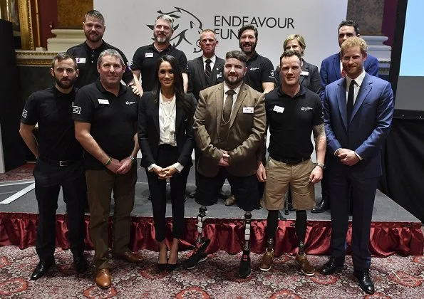 Prince Harry and his fiancee Meghan Markle attended Endeavour Fund award ceremony held at Goldsmiths’ Hall in London. Meghan wore black blazer suit