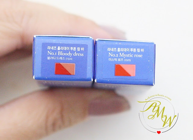 a photo of Laneige Two Tone Lip Bars from Milky Way Collection in Bloody Dress and Mystic Rose