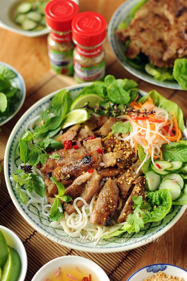 Vietnamese Grilled Lemongrass Pork Chops with Rice Noodles by Alan Goh
