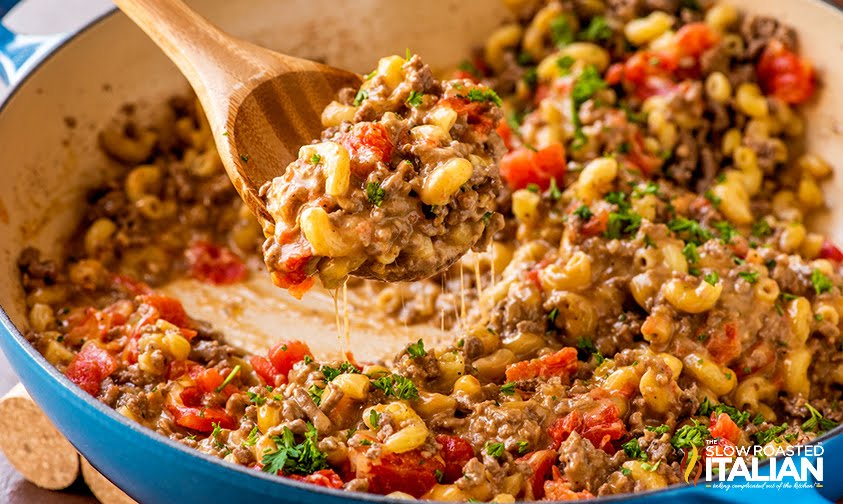 OnePot Cheeseburger Macaroni + VIDEO