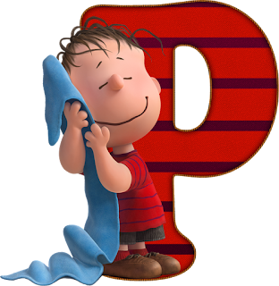 Abecedario Rojo Peanuts, Charlie Brown. Red Alphabet Peanuts.