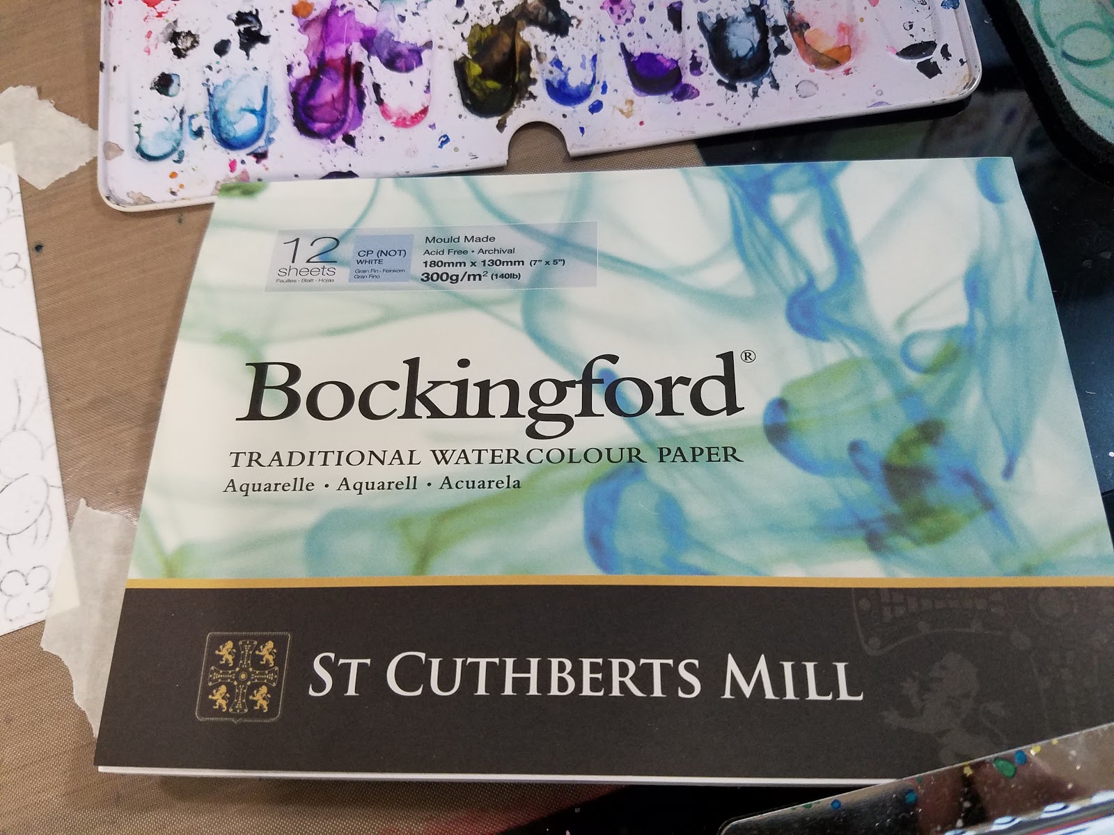 St. Cuthberts Mill Bockingford Watercolor Paper Spiral Pad - 7x5-inch White  Water Color Paper for Artists - 12 Sheets of 140lb Cold Press Watercolor