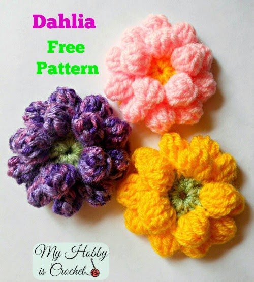Crochet Dahlia Flower - Free Pattern with Step by Step Pictures and Video Tutorial 