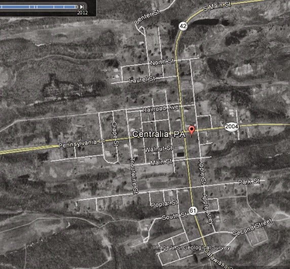 Abandoned, Roadside and Historic Centralia, Pennsylvania The Burning