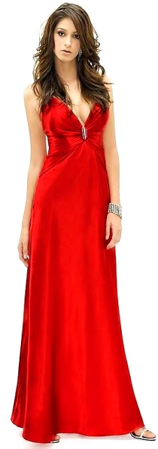 Vestido largo y rojo Foto de mujer con vestido largo de fiesta color rojo