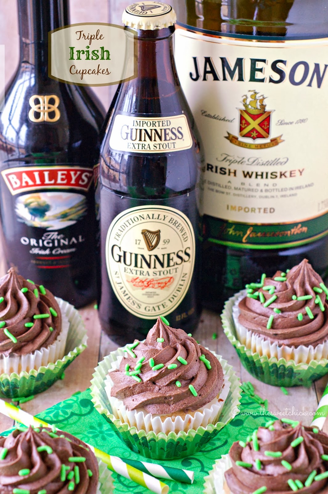 Triple Irish Cupcakes by The Sweet Chick