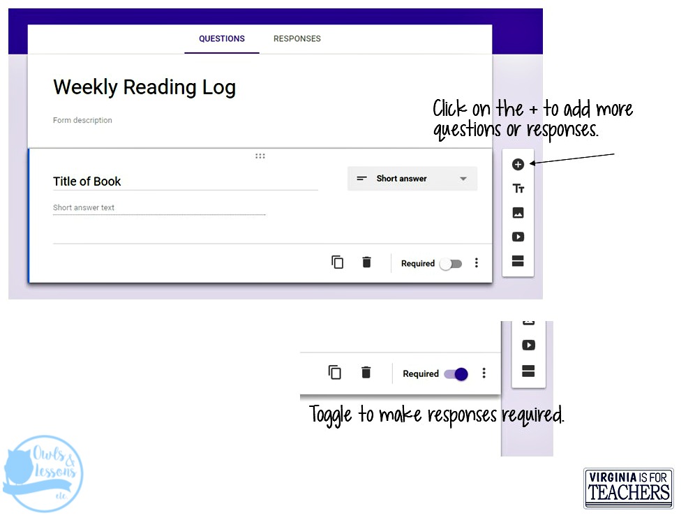 alternative reading logs, google forms