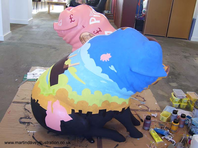 Martin Davey henson pig floating floyd WIP M P Davey pig henson public art pig sculptures WIP