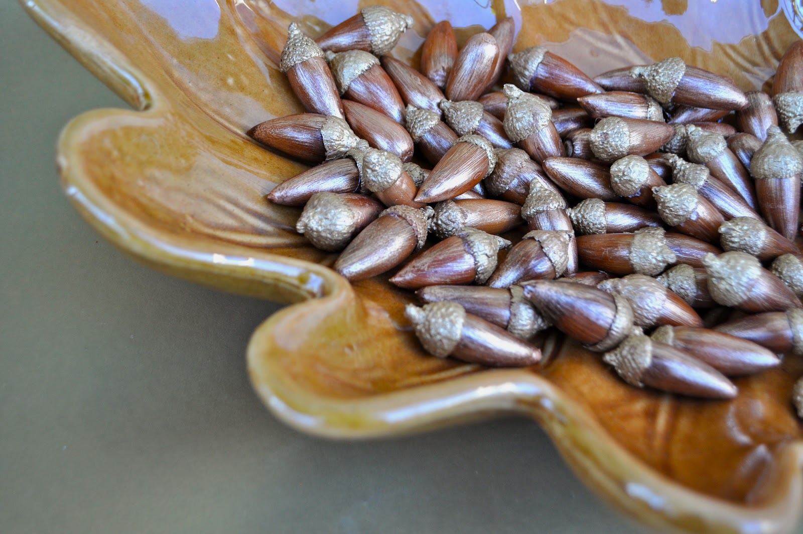 How to Make Gold Acorn Vase Filler {Even If You're Not Crafty!}