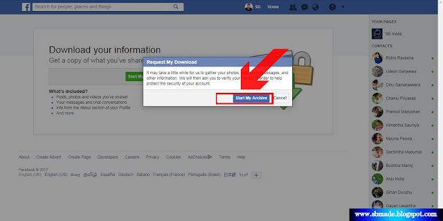 How to recover facebook all data