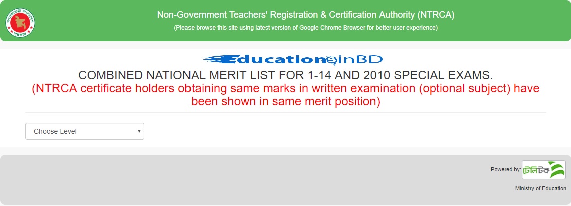 1- 18th NTRCA Combined Final Merit List Result 2024 Check Online 2