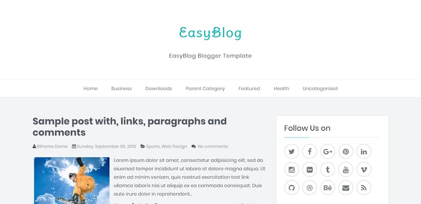 EasyBlog Free Blogger Template