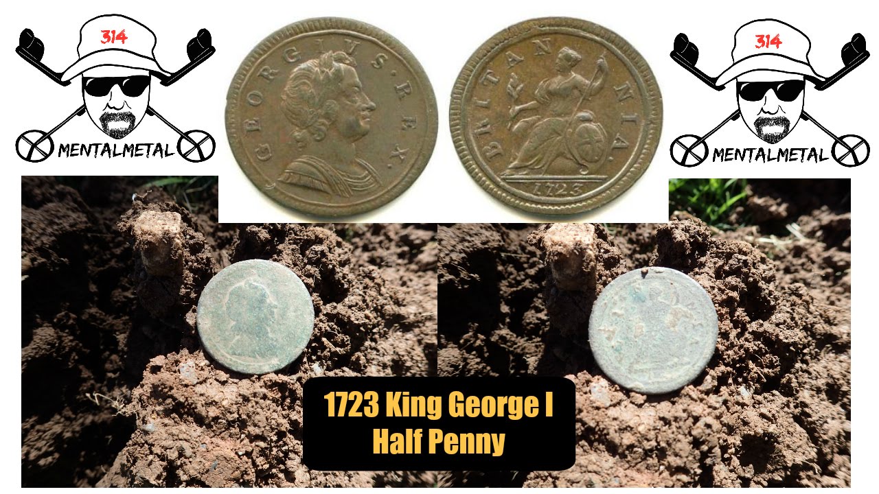 1723 King George I Half Penny