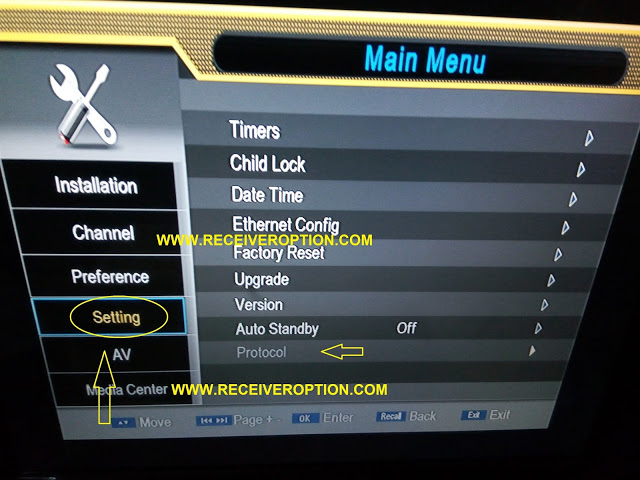 YELLOW TYPE PROTOCOL HD RECEIVER AUTO ROLL POWERVU KEY NEW SOFTWARE