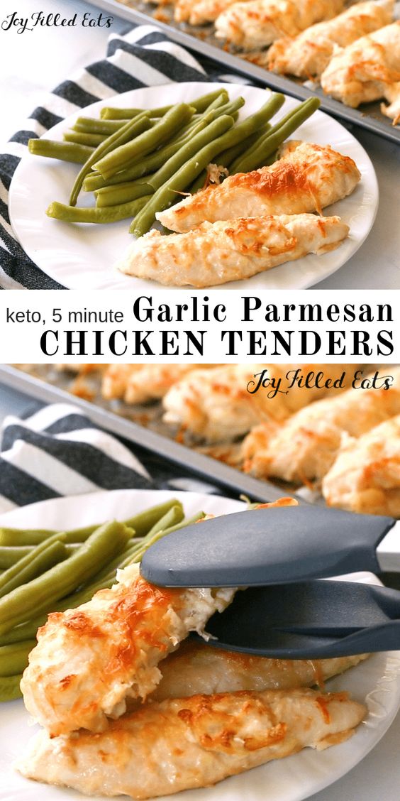 Five Minute Garlic Parmesan Chicken Tenders(KETO)