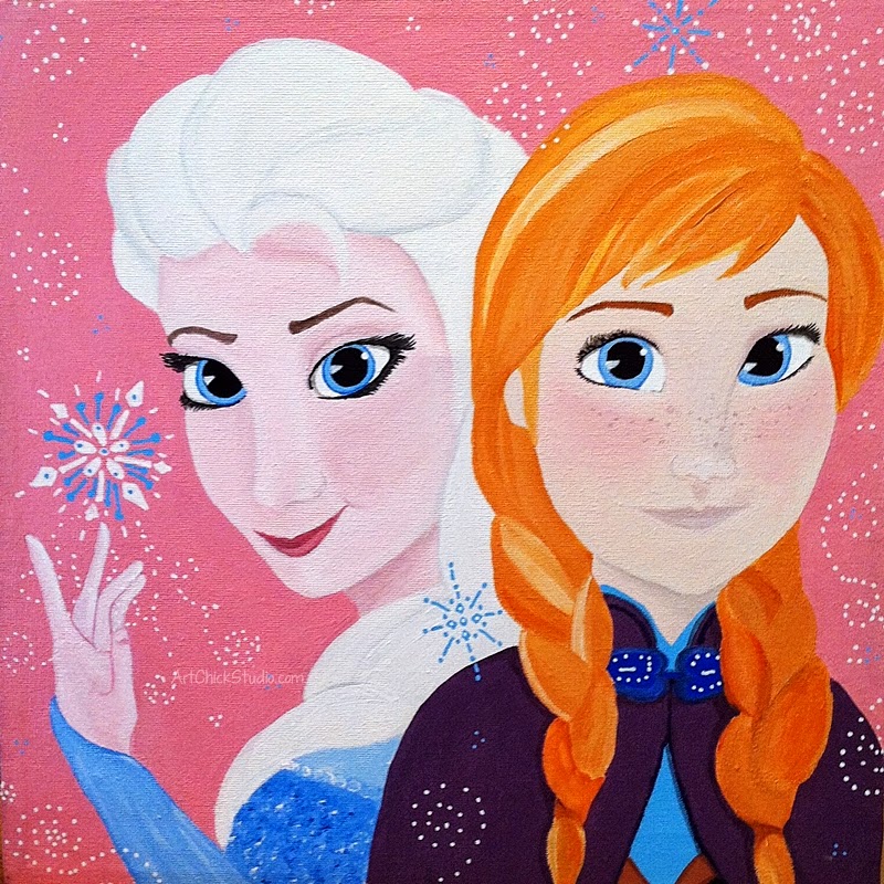 Frozen Anna and Elsa Painting