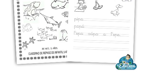 Oblicuo vender Combatiente La Eduteca: RECURSOS INFANTIL | Cuaderno de vacaciones de lectoescritura  para 5 años